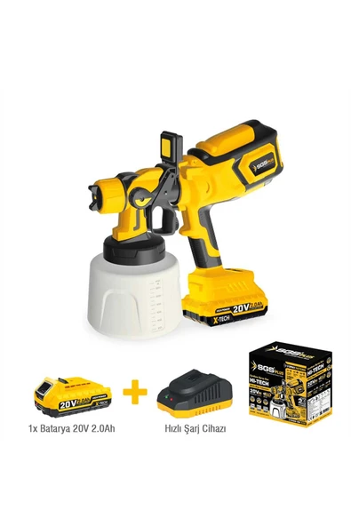 SGS 5460 20V 2Ah Akülü Boya Püskürtme Tabancası 1400 ml Hazne 3 Nozullu LED Işıklı ürün görseli