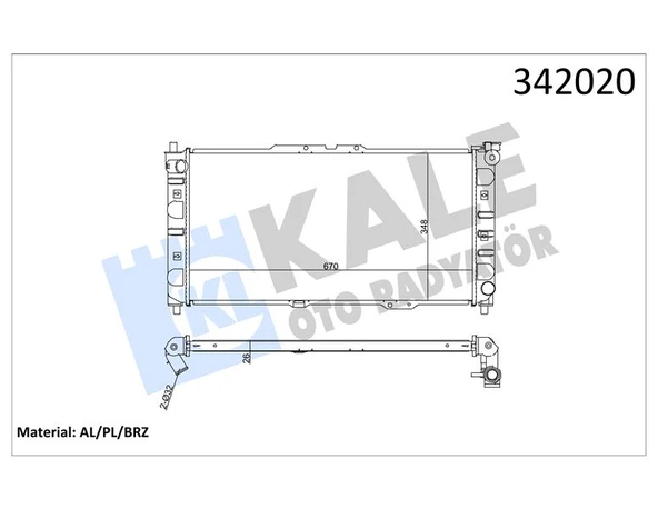 Mazda Radyator 323 F V 1,5 16v 94 98 - Kale 342020 ürün görseli 1