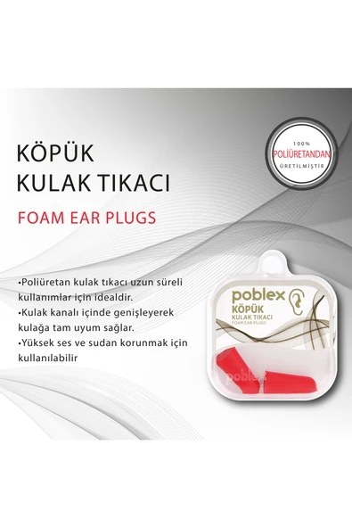 POBLEX Köpük Kulak Tıkacı - Kulak Koruyucu Tıpası - 2