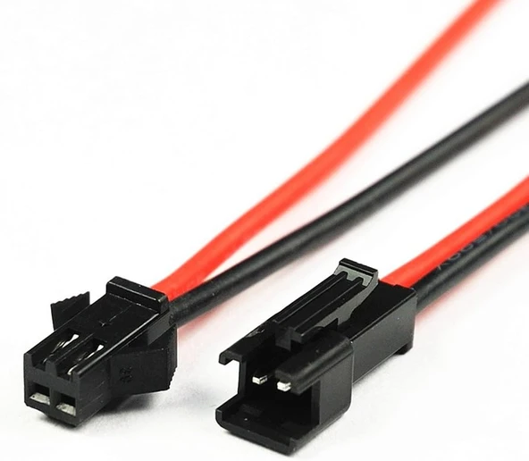 JST SM 2 Pin Kablolu Konnektör Seti  - 22AWG 20cm ürün görseli