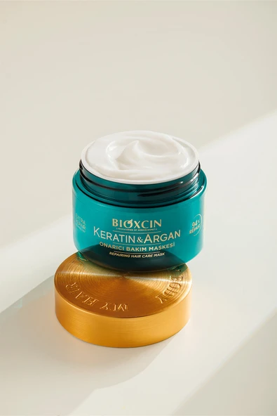 BİOXCİN Keratin & Argan Onarıcı Saç Bakım Maskesi 225 Ml - Yıpranmış Ve Hassas Saçlar Botoks Etkili - Resim 3