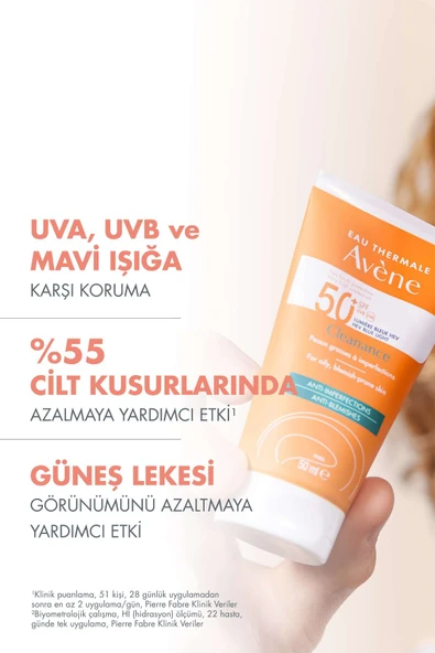 AVENE Cleanance SPF50+ Yağlı ve Akneye Eğilimli Ciltler İçin Yüksek Korumalı Güneş Kremi 50 ml - 2