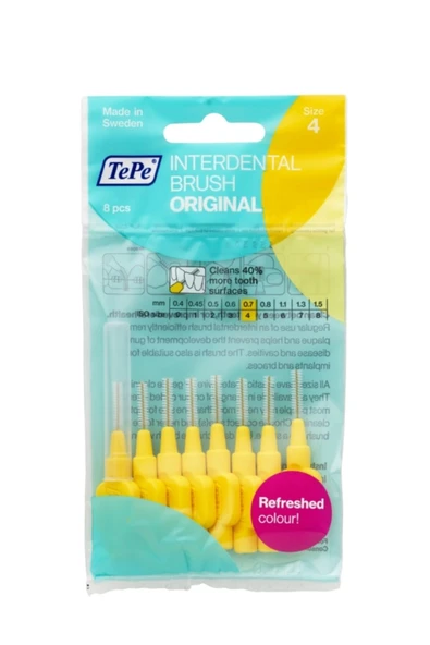 TEPE Interdental Brush Arayüz Fırçası Sarı 0.7 Mm 8 Li ürün görseli