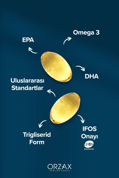 OCEAN Orzax 500mg Saf Balık Yağı Limon Aromalı Blister 60 Kapsül - Resim 3