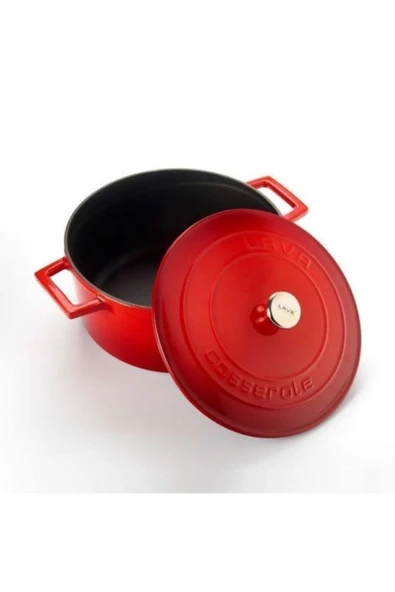 YUVARLAK TENCERE Ç24 FOLK KIRMIZI	 .LVYTC24K1R - Resim 2