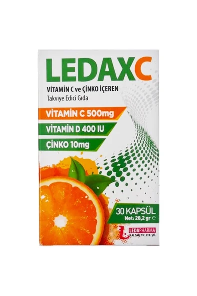 LEDAPHARMA Ledaxc Vitamin C, Vitamin D Ve Çinko Içeren 30 Kapsül ürün görseli