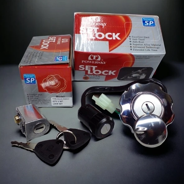 Honda CG 125 Kontak Seti (Kontak,Kilit,Depo Kapağı) Erkek Fiş ürün görseli