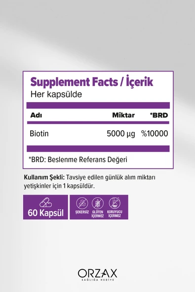 OCEAN Biotin 5000 Mcg 60 Kapsül - Resim 2