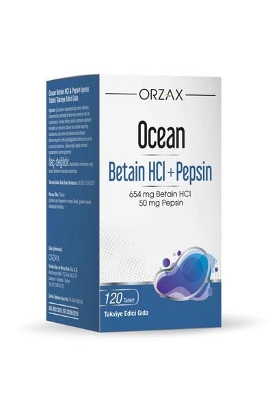 OCEAN Betain Hcı+ Pepsin 120 Tablet ürün görseli