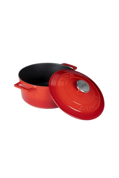 YUVARLAK TENCERE Ç24 FOLK KIRMIZI	 .LVYTC24K1R - Resim 4