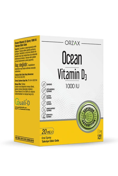 OCEAN Vitamin D3 1000IU 20ml Sprey ürün görseli