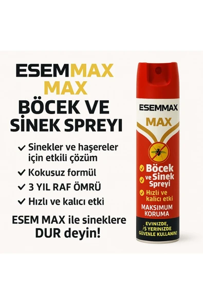 ESEMMAT MAX Sprey hem sinek hem böcek KOKUSUZ
