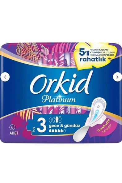 ORKİD Platinum Gece & Gündüz (boy 3) 6 Adet Hijyenik Ped
