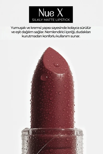 Nue X Silkly Matte Lipstick Wine Red 06 - 2