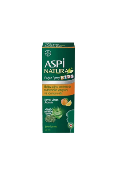 BAYER Aspi NATURA Kids Boğaz Spreyi (Kayısı Limon Aromalı) 20 ml