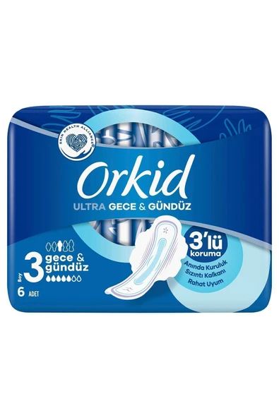 ORKİD ULTRA GECE&GÜNDÜZ 6 ADET TEKLİ HİJYENİK PED- - 2