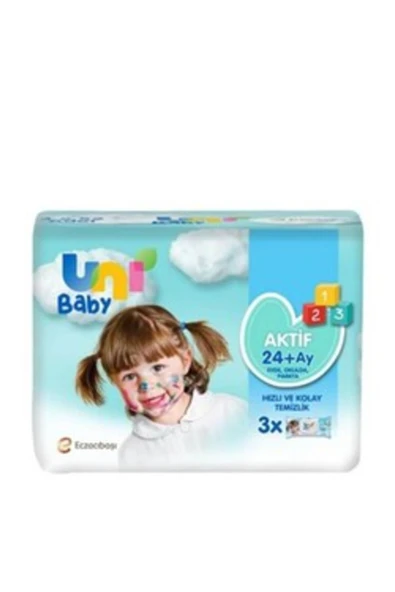 UNİ ( 3 ADET ) Uni Baby Islak Havlu Aktif 24+Ay 3x52'li
