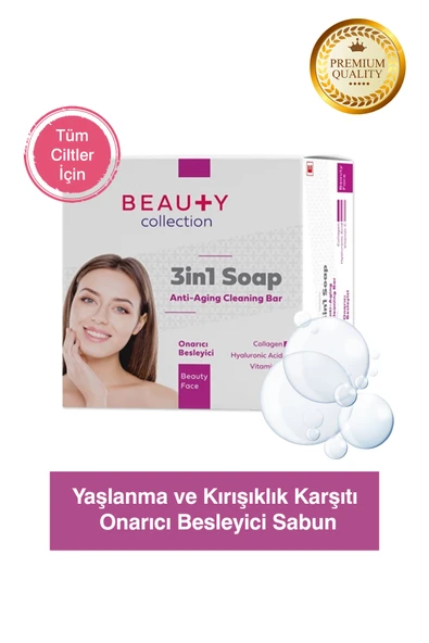 BEAUTY COLLECTİON Yaşlanma Ve Kırışık Karşıtı Onarıcı Besleyici Ve Nemlendirici 3in1 Sabun