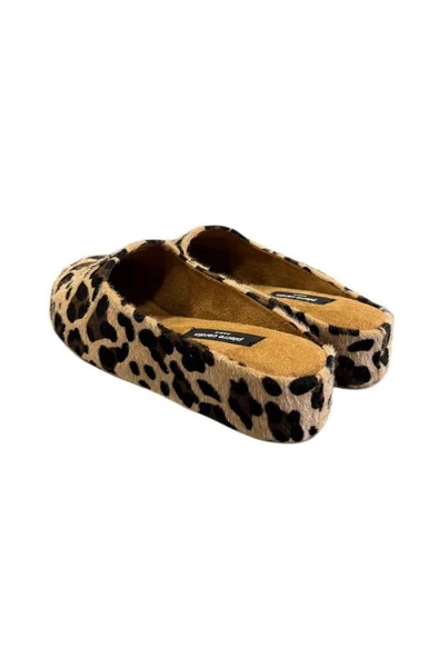 Pierre Cardin Leopar Kapalı Kışlık Bayan Terlik Halı Terliği - Resim 7