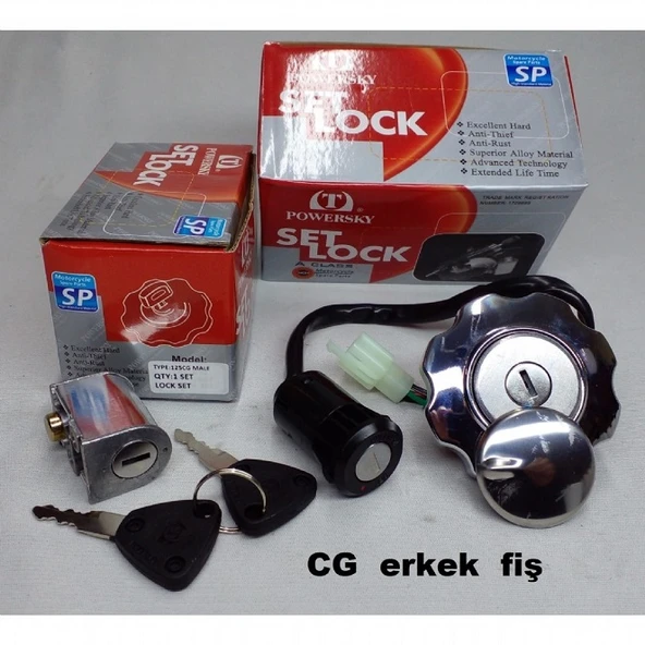 Honda CG 125 Kontak Seti (Kontak,Kilit,Depo Kapağı) Dişi Fiş ürün görseli