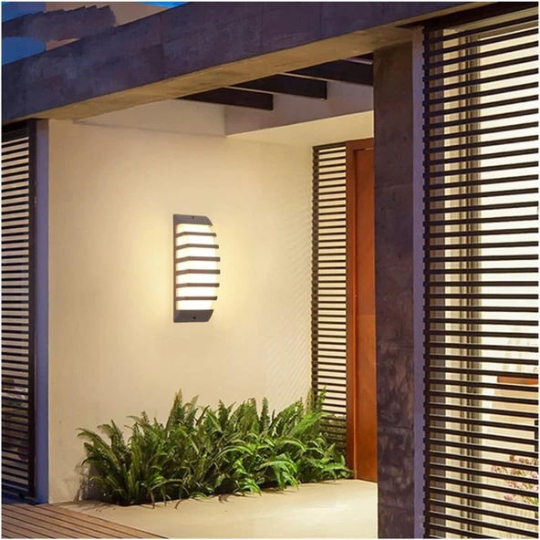 Elektrikle Çalışır, 12 Watt, 3200 Kelvin Gün Işığı Ledli IP65 İç ve Dış Mekan, Bahçe, Balkon Apliği ürün görseli 1