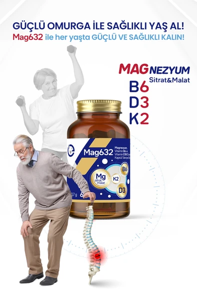 EVOPHARMA Mag632 | Magnezyum Malat, Magnezyum Sitrat, Vitamin B6 (P-5-P), D3k2 Vitamini 60 Kapsül - Resim 5