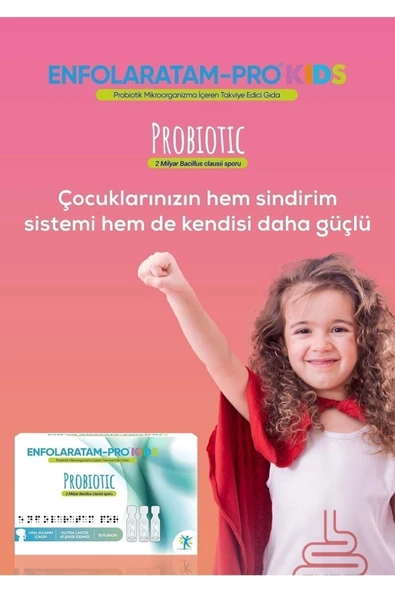 ENFOLARATAM PRO Probiotic Probiyotik Kıds 2 Milyar Bacillus Clausii 10 Flakon - Resim 3