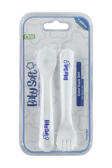 BABYSOFT Baby Soft Çatal Kaşık Seti Beyaz