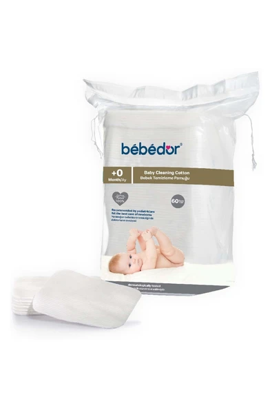 BEBEDOR Bebek Temizleme Pamuğu 60 Adet Tekli Paketi - 2
