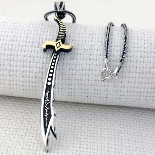 Supertrend Gümüş Hz. Ali Zülfikar Kılıcı Kolye - Resim 2