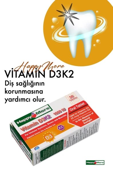 HAPPYMORE Vitamin D3 ve Vitamin K2 İçeren Takviye Edici Gıda - Resim 3