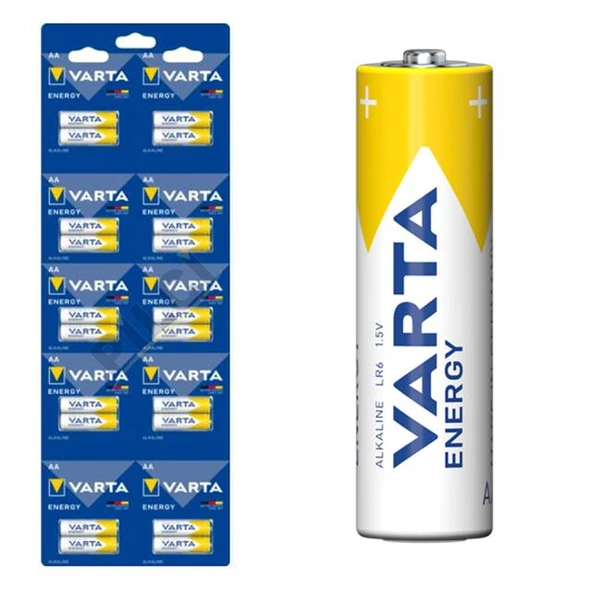 Varta 1.5 Volt Alkalin AA Kalem Pil 2'Li Yırtmalı (20'Li Kartela Paket) ürün görseli 1
