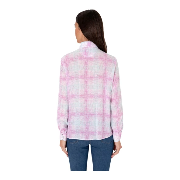 Kadın Mor Uzun Kollu Gömlek 2185849 - Resim 8