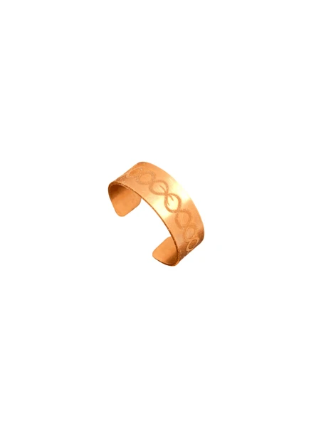 El Yapımı Şık Sonsuzluk Zinciri Motifli Kalın Bakır Yüzük – Ayarlanabilir Zarif ve Anlamlı Tasarım ürün görseli 1