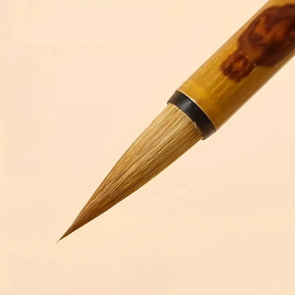 Tahrir fırça seti profesyonel kurt kılı, 3 farklı boy, sulu boya, akrilik, gouache, çini seramik - Resim 2