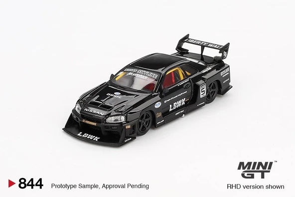 Mini GT Nissan LB-ER34 Super Silhouette SKYLINE Black 844 BL - Resim 2