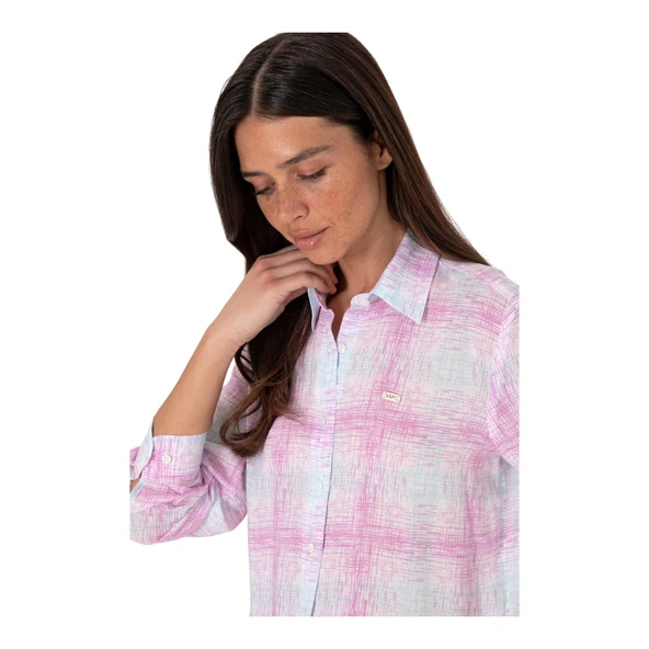 Kadın Mor Uzun Kollu Gömlek 2185849 - Resim 4