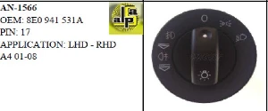 FAR ANAHTARI>AUDİ A4 01-08 FAR ANAH.   >>8E0941531A - MCAR-AN1566 ürün görseli