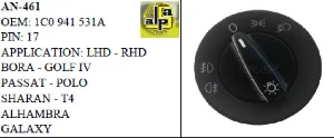FAR ANAHTARI>VW BORA - GOLF 4 - PASSAT B5 - POLO FAR AN.   >>1C0941531A - MCAR-AN461 ürün görseli 1