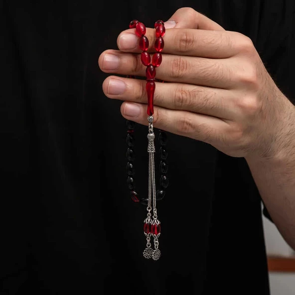 Supertrend Gümüş Püskül Sıkma Kehribar Tesbih - 2