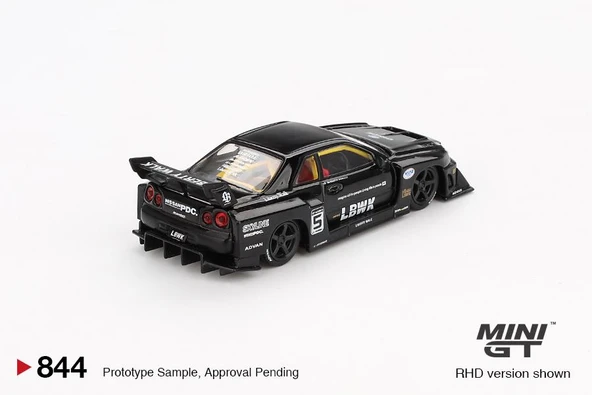 Mini GT Nissan LB-ER34 Super Silhouette SKYLINE Black 844 BL - Resim 3