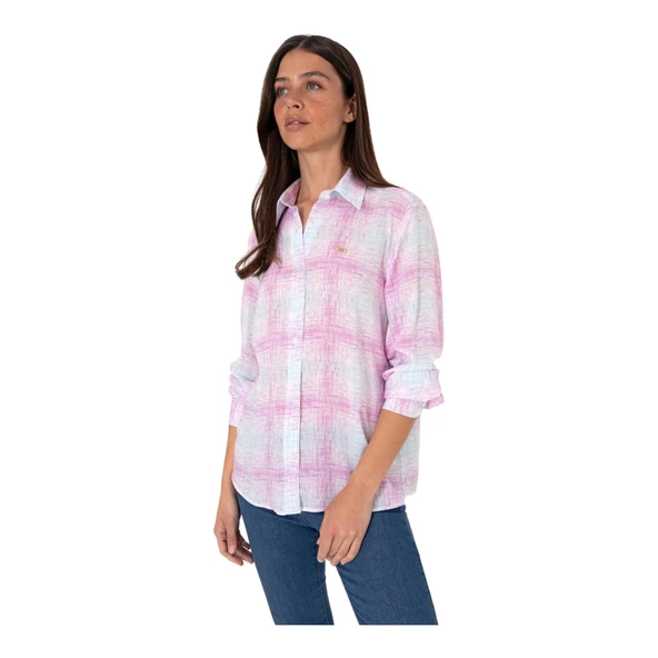 Kadın Mor Uzun Kollu Gömlek 2185849 - Resim 6