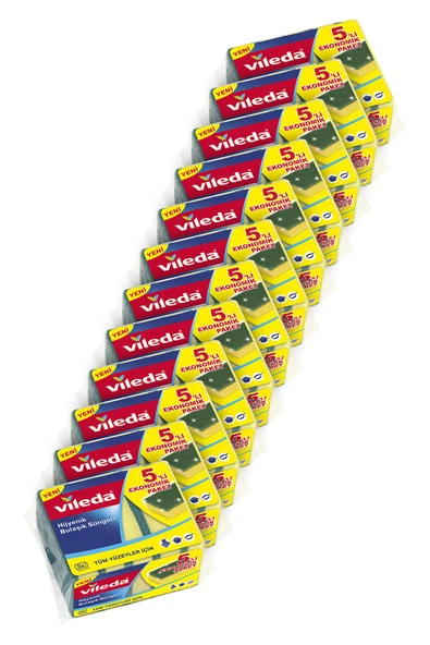 12 Paket 5 Li Yeşil Klasik Düz Sünger - Resim 2