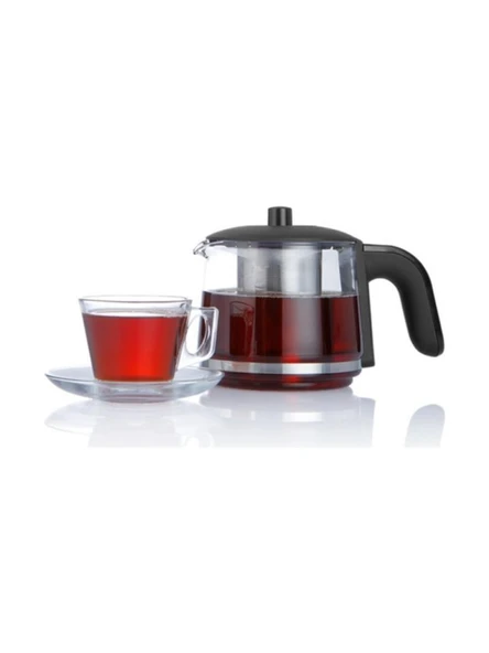 Arnica IH33205 Demli Stil Cam Demlik Çay Makinesi Siyah - 5
