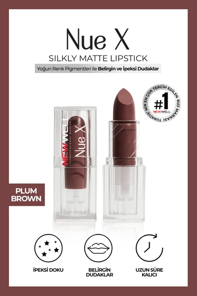 Nue X Silkly Matte Lipstick Plum Brown 05