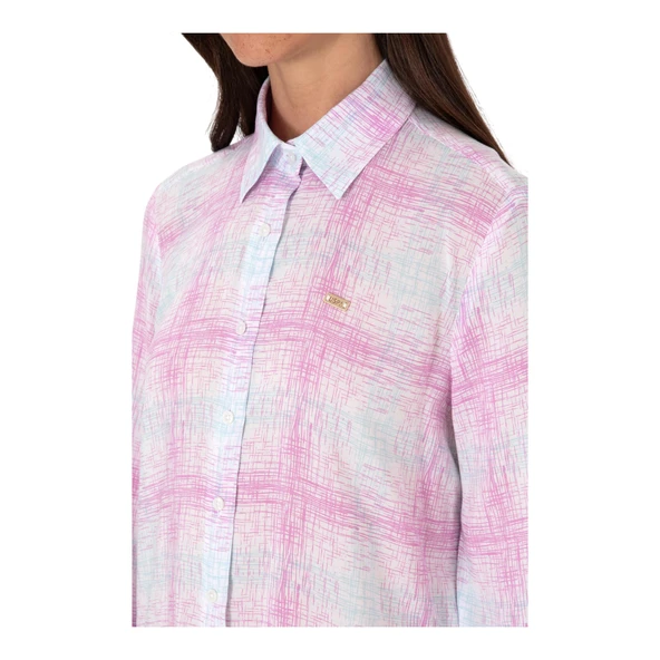 Kadın Mor Uzun Kollu Gömlek 2185849 - Resim 7