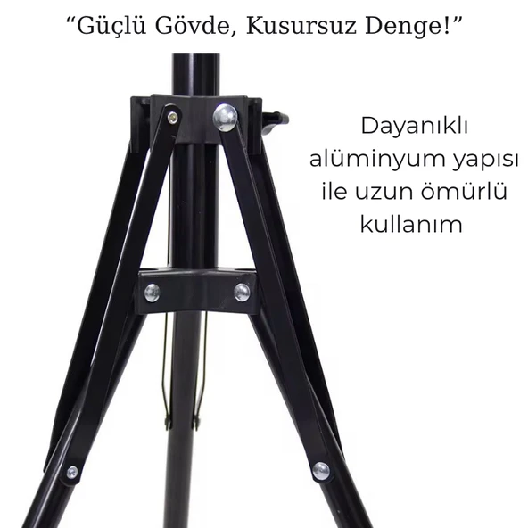 Ayarlanabilir Alüminyum Tripod Işık Standı Katlanabilir, Dayanıklı ve Ring Light Uyumlu - 5