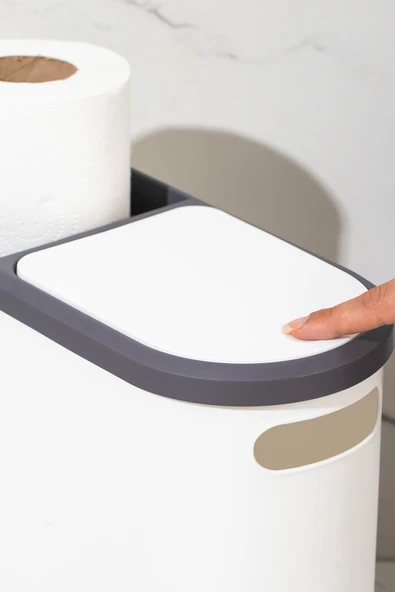 Porsima M-325 Çöp Kutusu Banyo Mutfak Çöp Kovası Kapaklı Banyo Çöp Kovası 10LT - Resim 3