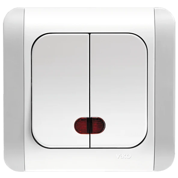 Viko Kardelen Işıklı Komutatör (Beyaz kenar kordonları dahil) ürün görseli 1