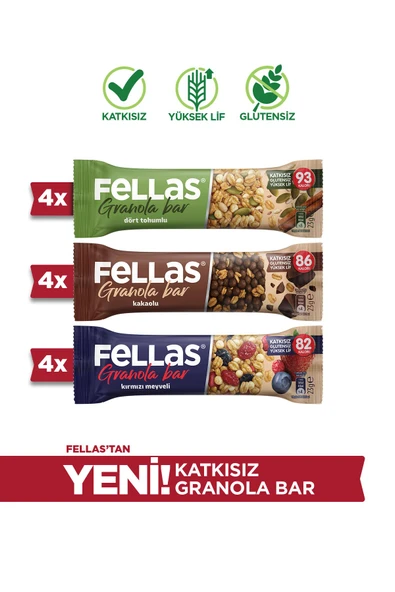 Fellas Granola Bar (23g) 3'lü Karma Kutu - 1